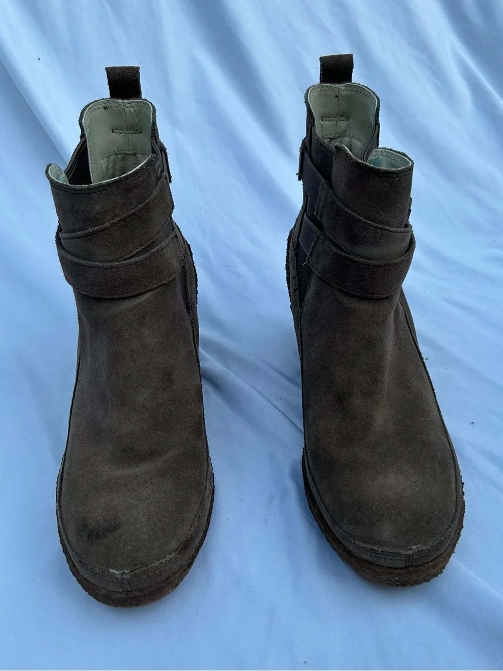 Merrell Fall Brown Suede Wedge Ankle Boots